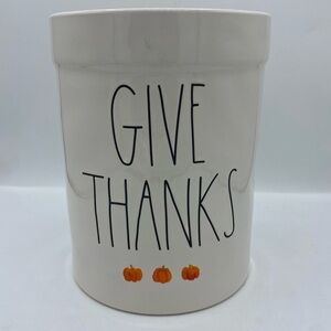 Rae Dunn Give Thanks Crock Utensil Holder fall autumn‎ thanksgiving kitchen